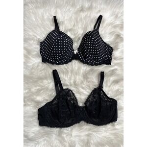 Adore Me Bra Size 38 D Black Lace Underwire Set of 2